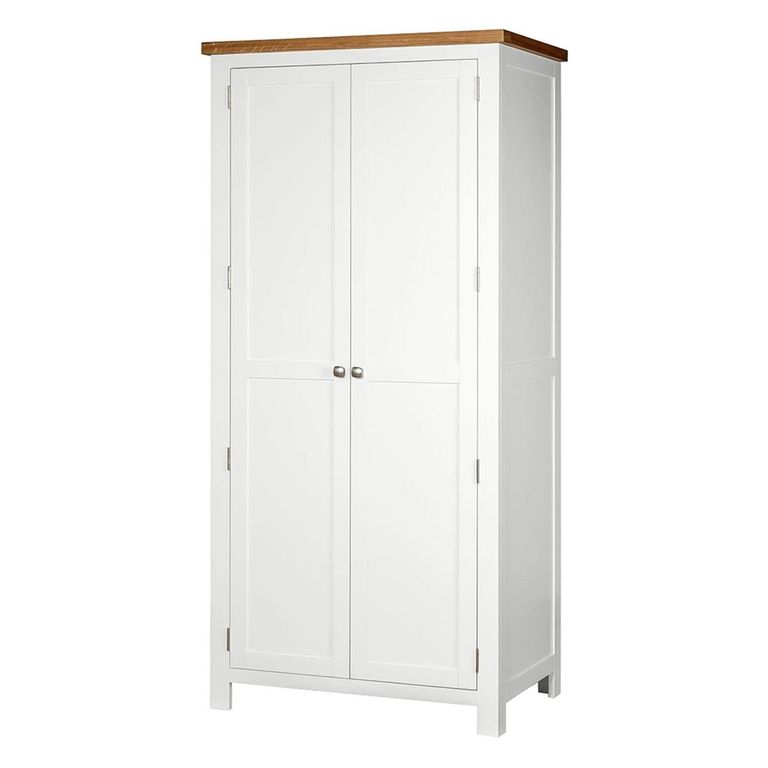 Lundy Wardrobe - 2 Door - White Painted