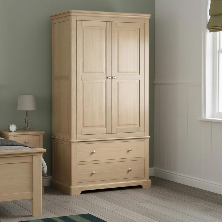 Cromwell Wardrobe - 2 Door - 2 Drawer - Oak