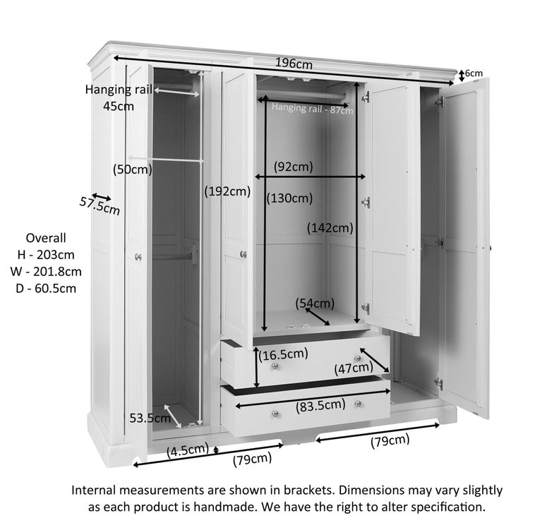 Cromwell Chest - 2+4 Drawer - White Painted