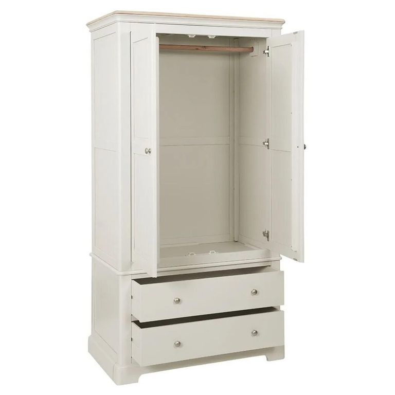 Cromwell Wardrobe - 2 Door - 2 Drawer - Grey Painted