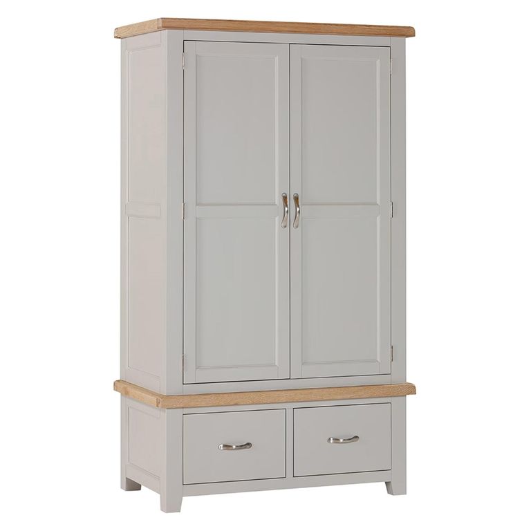 Wilmont Wardrobe - 2 Door - 2 Drawer - Grey Painted