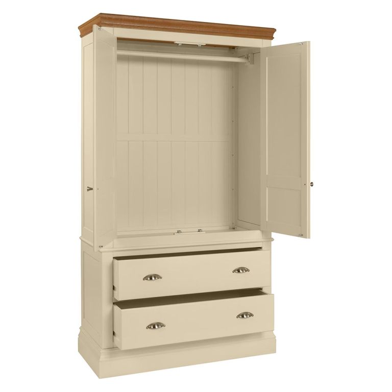 Versailles Wardrobe - 2 Door - 2 Drawer Double - Ivory Painted