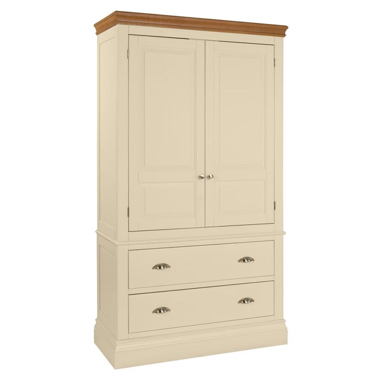 Versailles Wardrobe - 2 Door - 2 Drawer Double - Ivory Painted