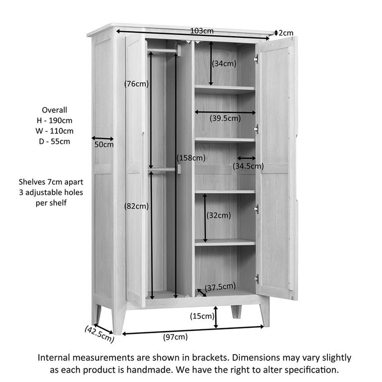 Twyford Wardrobe - 2 Door - Oak