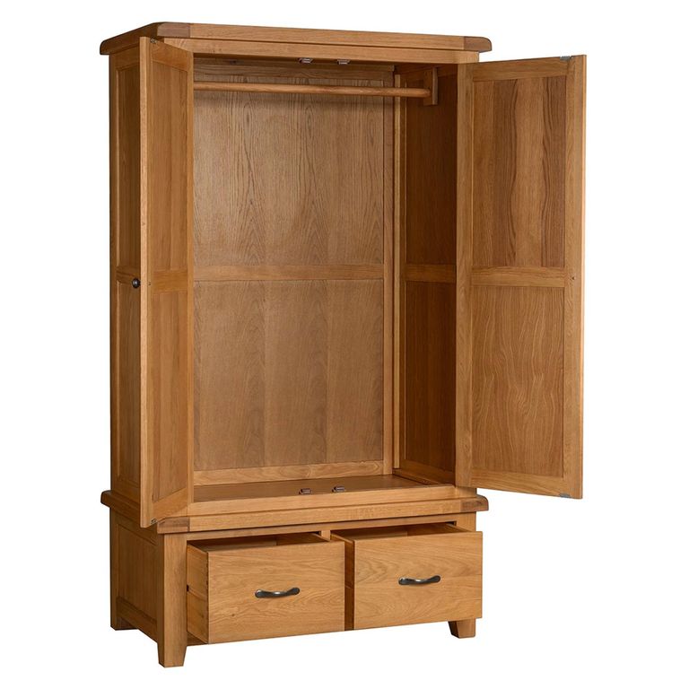 Somer Wardrobe - 2 Door - 2 Drawer - Oak