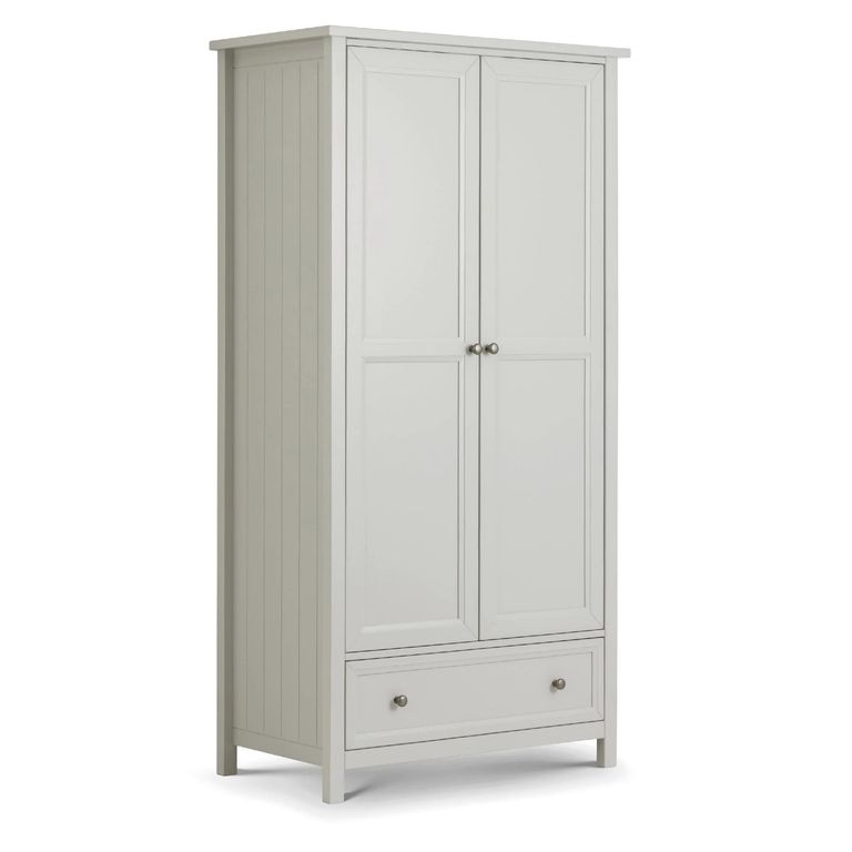 Maine Double Wardrobe - 2 Door - 1 Drawer - Grey