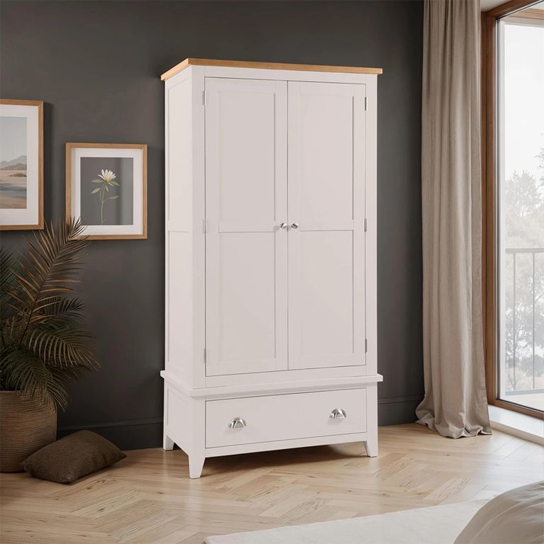 Richmond Double Wardrobe - 2 Door - 1 Drawer - Grey