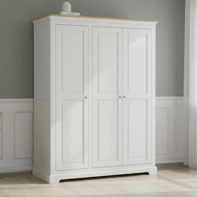 Cromwell Wardrobe - 3 Door - White Painted