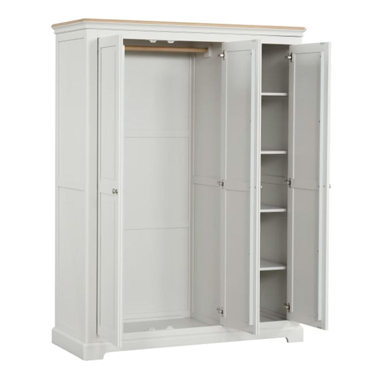 Cromwell Wardrobe - 3 Door - Grey Painted