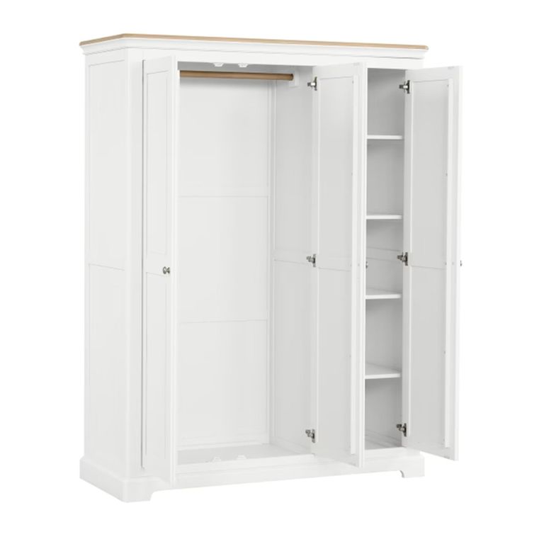 Cromwell Wardrobe - 3 Door - White Painted