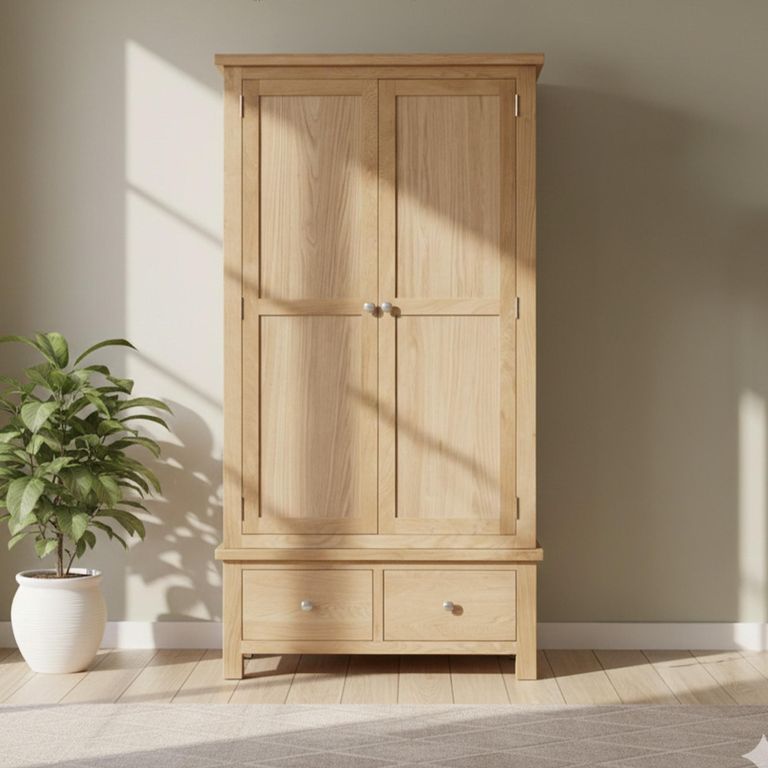 Appleby Wardrobe - 2 Door - 2 Drawer - Oak