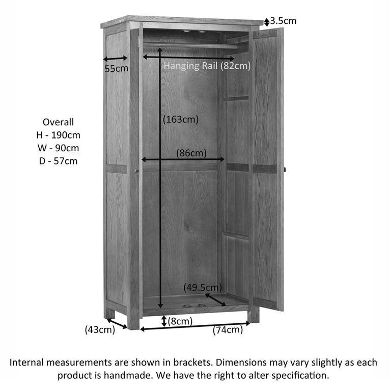 Appleby Wardrobe - 2 Door - Oak
