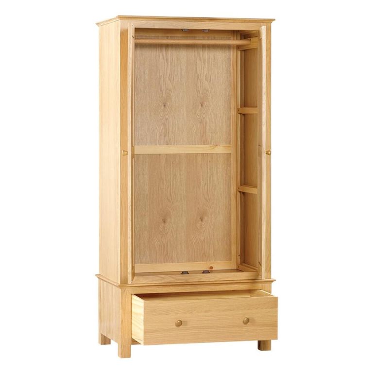 Arlington Wardrobe - 2 Door - 1 Drawer - Oak