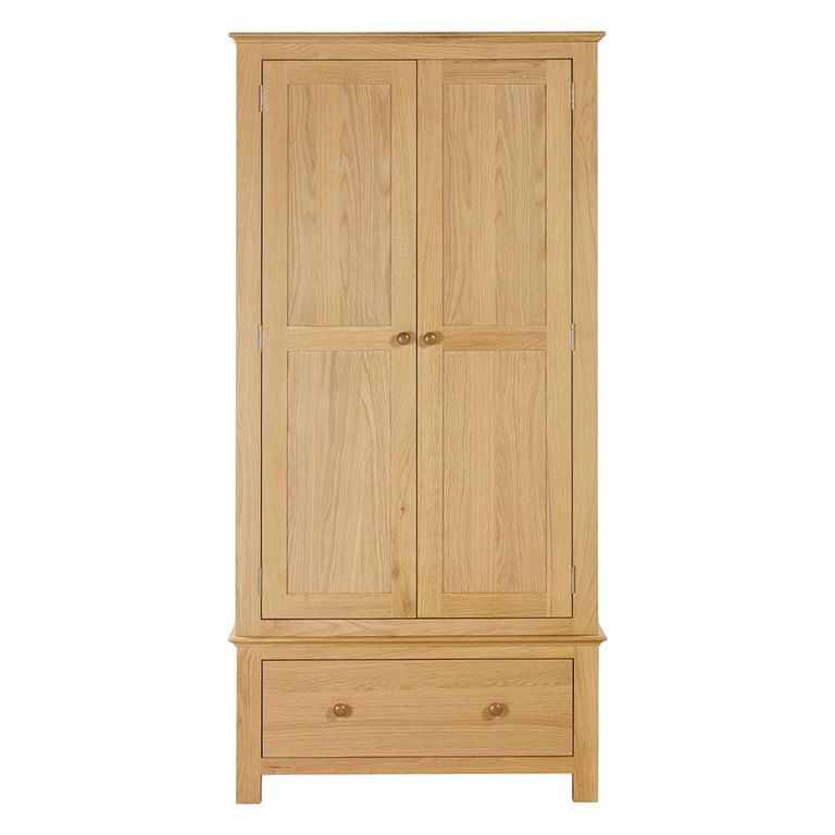 Arlington Wardrobe - 2 Door - 1 Drawer - Oak