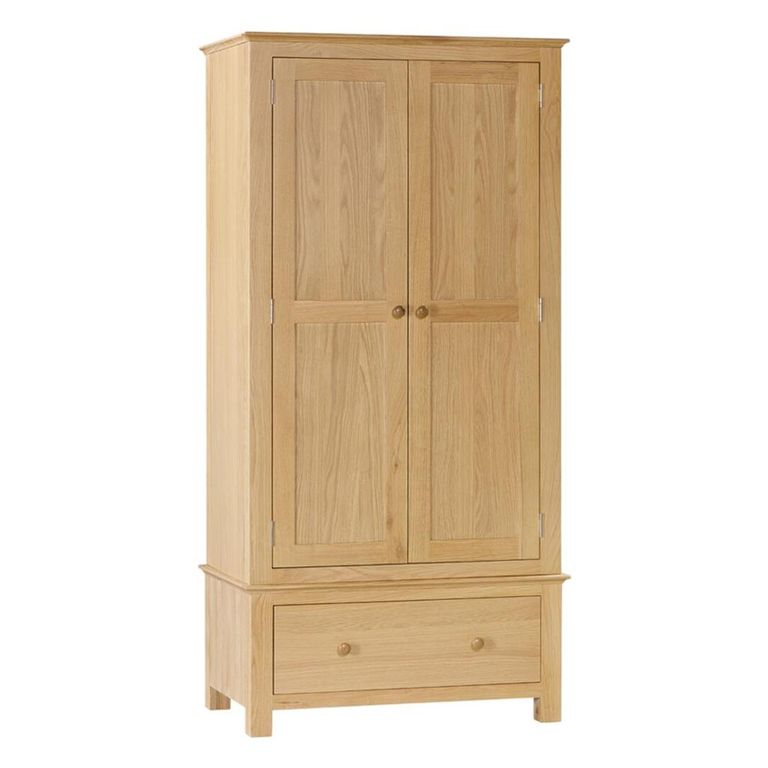 Arlington Wardrobe - 2 Door - 1 Drawer - Oak