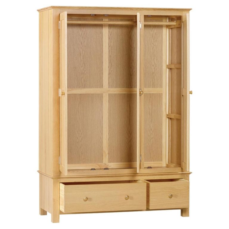Arlington Wardrobe - 3 Door 2 Drawer - Oak