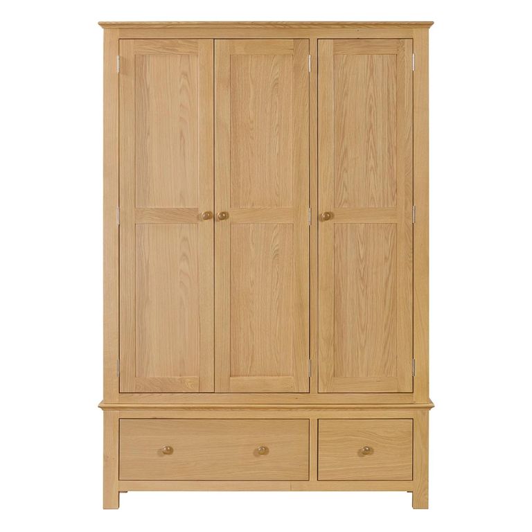 Arlington Wardrobe - 3 Door 2 Drawer - Oak