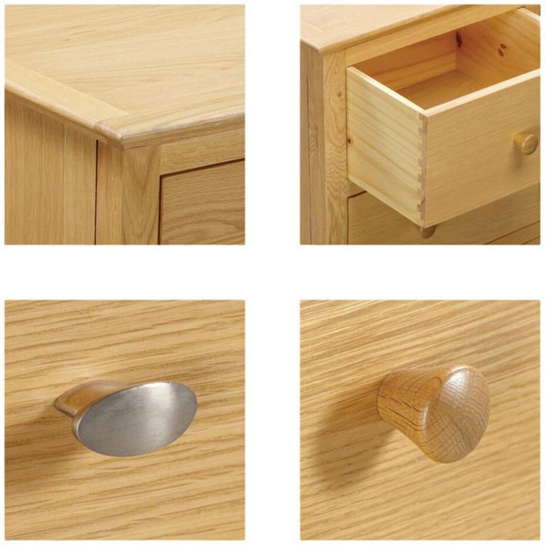 Arlington Short Wardrobe - 1 Door 5 Drawer - Oak