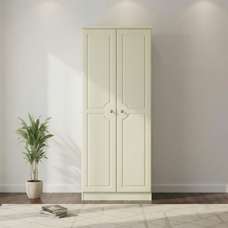 Pembroke Cream 2 Door Plain Tall Wardrobe