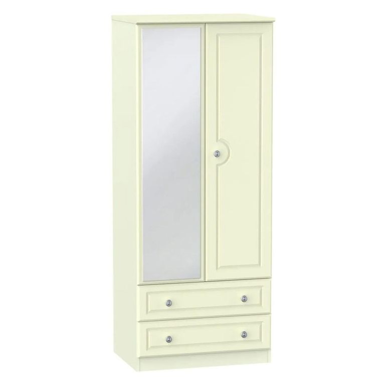 Pembroke Cream 2 Door Combi Wardrobe - 1 Mirror