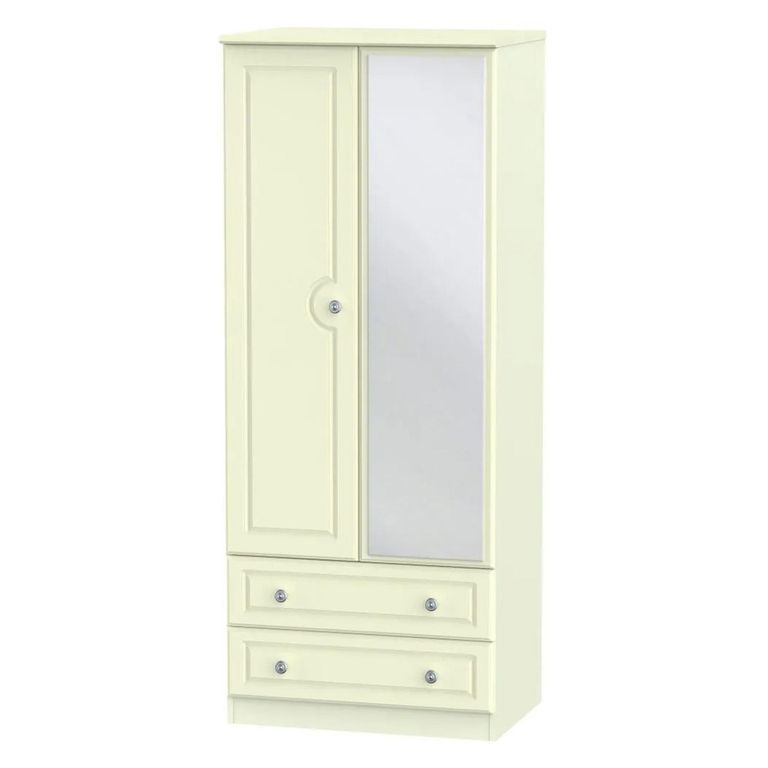 Pembroke Cream 2 Door Combi Wardrobe - 1 Mirror