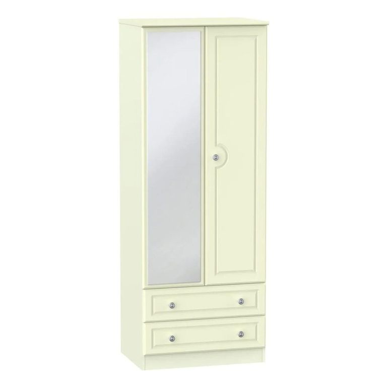 Pembroke Cream 2 Door Tall Combi Wardrobe - 1 Mirror