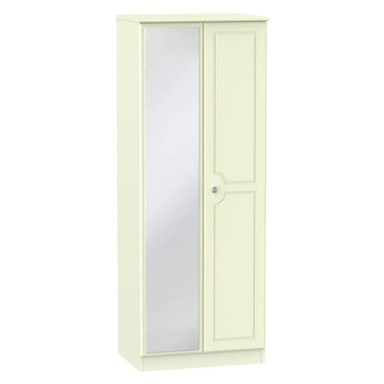 Pembroke Cream 2 Door Tall Wardrobe - 1 Mirror