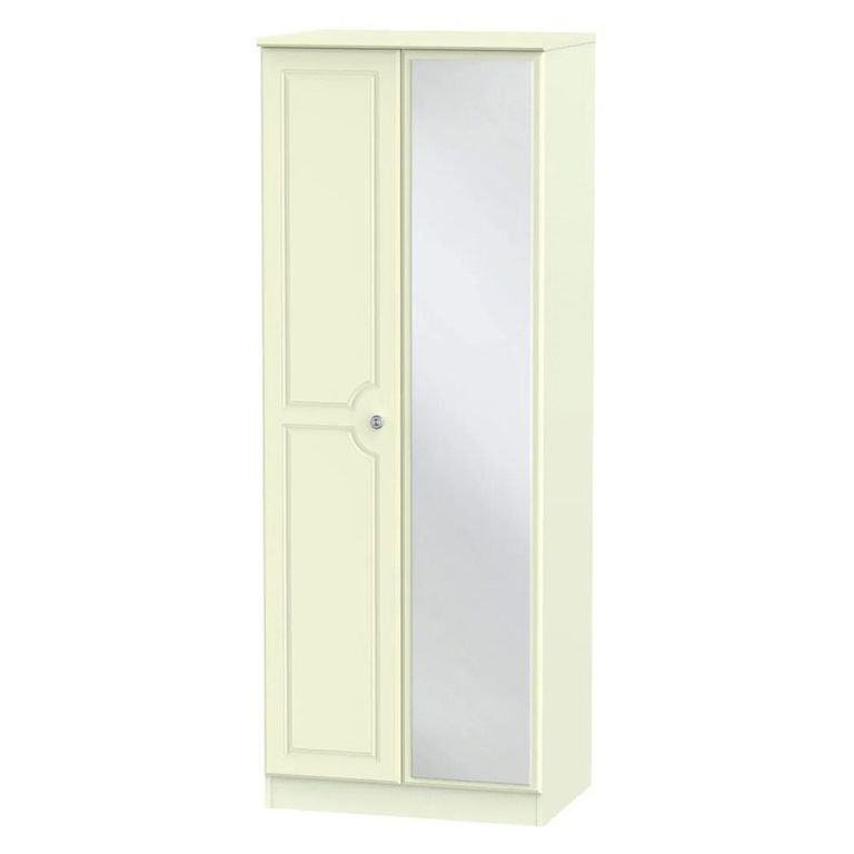 Pembroke Cream 2 Door Tall Wardrobe - 1 Mirror