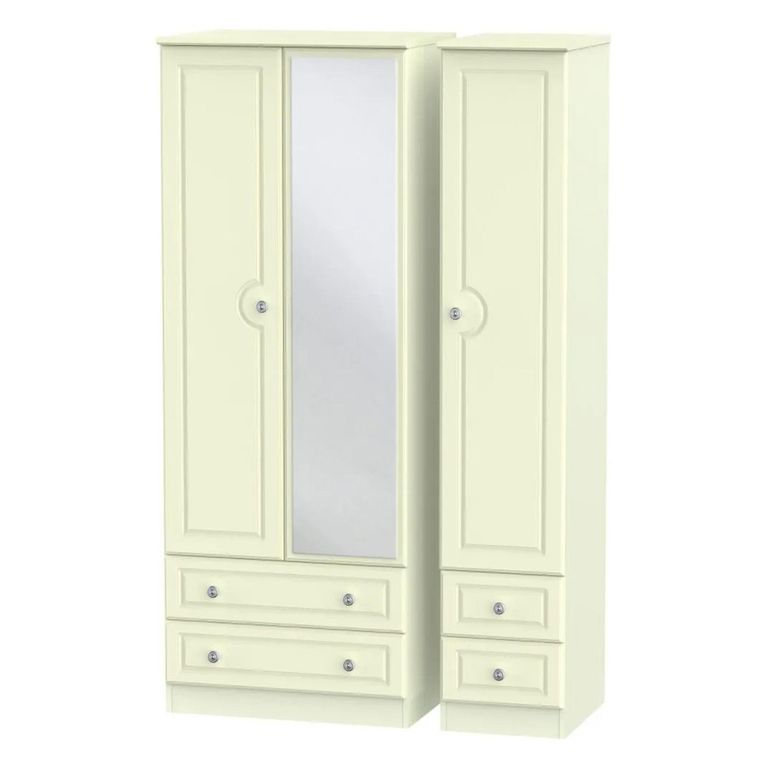 Pembroke Cream 3 Door Combi Wardrobe - 1 Mirror