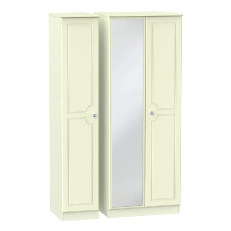 Pembroke Cream 3 Door Tall Triple Wardrobe - 1 Mirror
