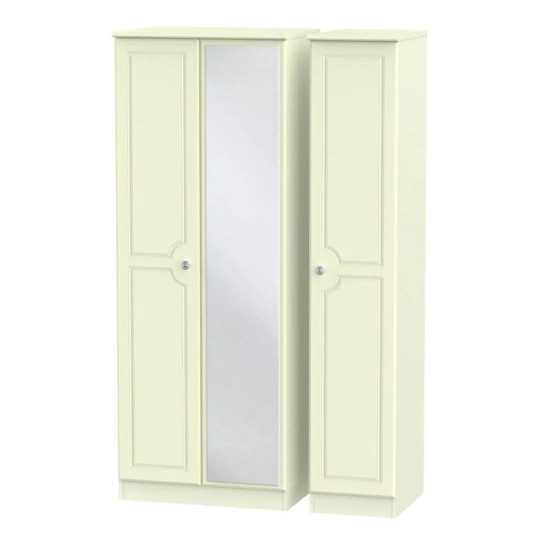 Pembroke Cream 3 Door Tall Triple Wardrobe - 1 Mirror