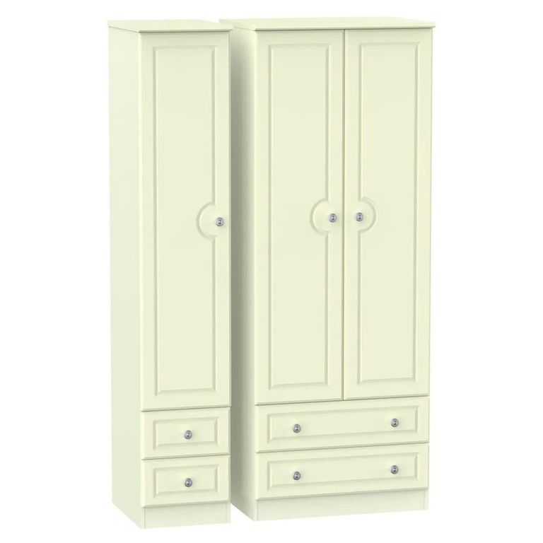 Pembroke Cream 3 Door Tall Triple Wardrobe - 4 Drawers