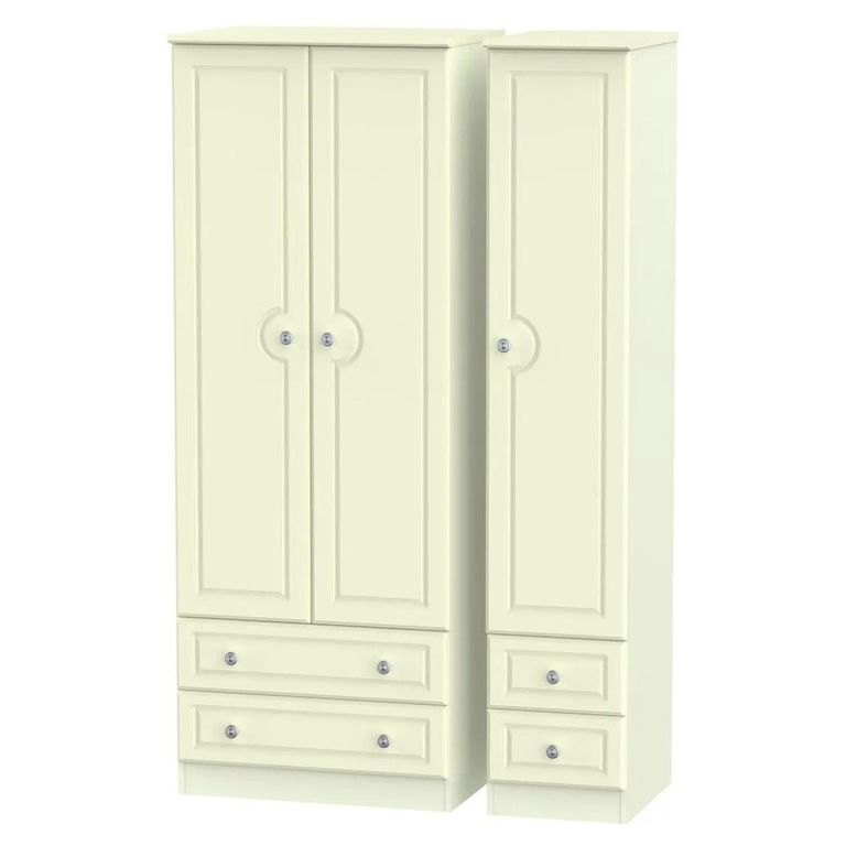 Pembroke Cream 3 Door Tall Triple Wardrobe - 4 Drawers