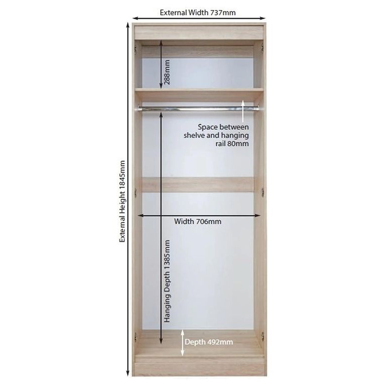 Pembroke Cashmere 2 Door Plain Wardrobe