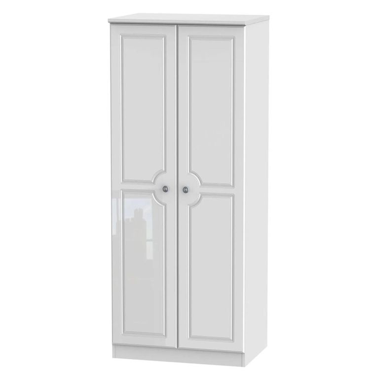 Pembroke White Gloss 2 Door Plain Wardrobe