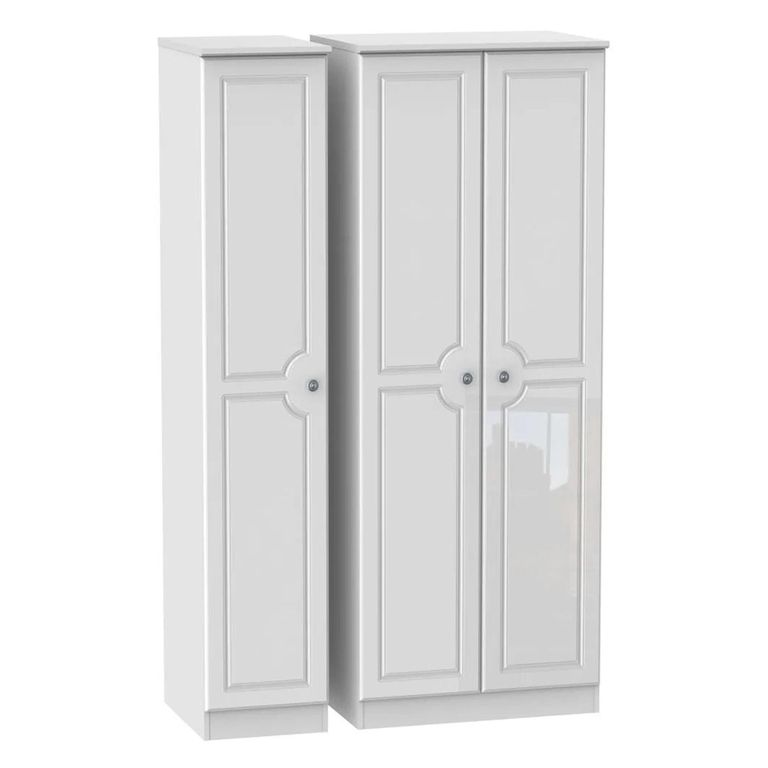 Pembroke White Gloss 3 Door Tall Triple Wardrobe