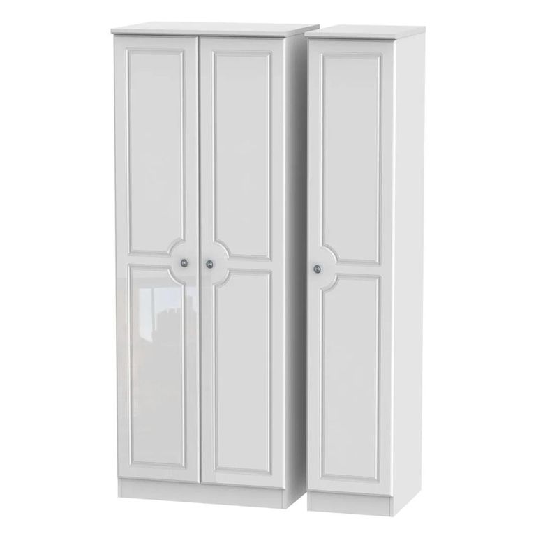 Pembroke White Gloss 3 Door Tall Triple Wardrobe