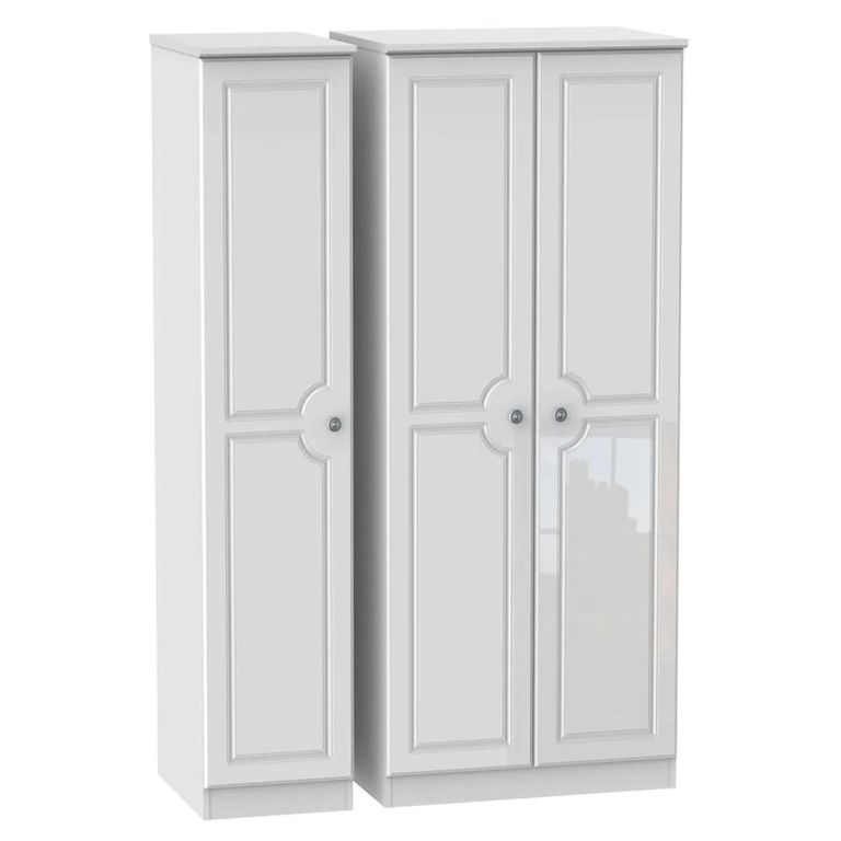 Pembroke White Gloss 3 Door Triple Wardrobe