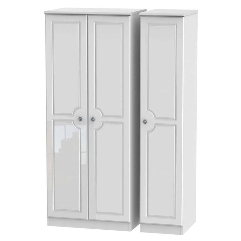 Pembroke White Gloss 3 Door Triple Wardrobe