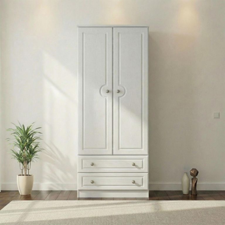 Pembroke White 2 Door 2 Drawer Double Wardrobe