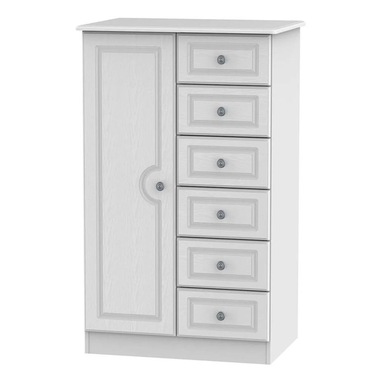 Pembroke White 1 Door Midi Wardrobe