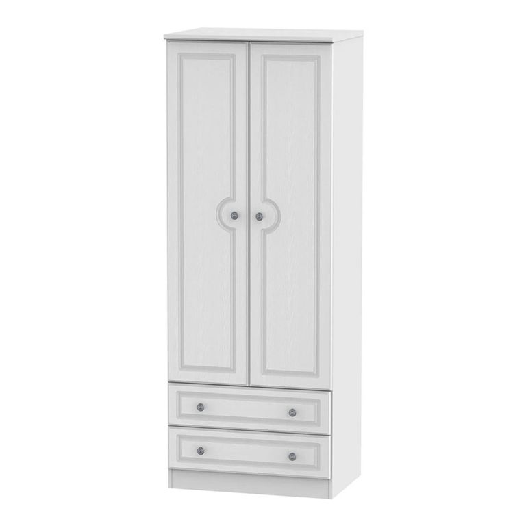 Pembroke White 2 Door 2 Drawer Tall Wardrobe