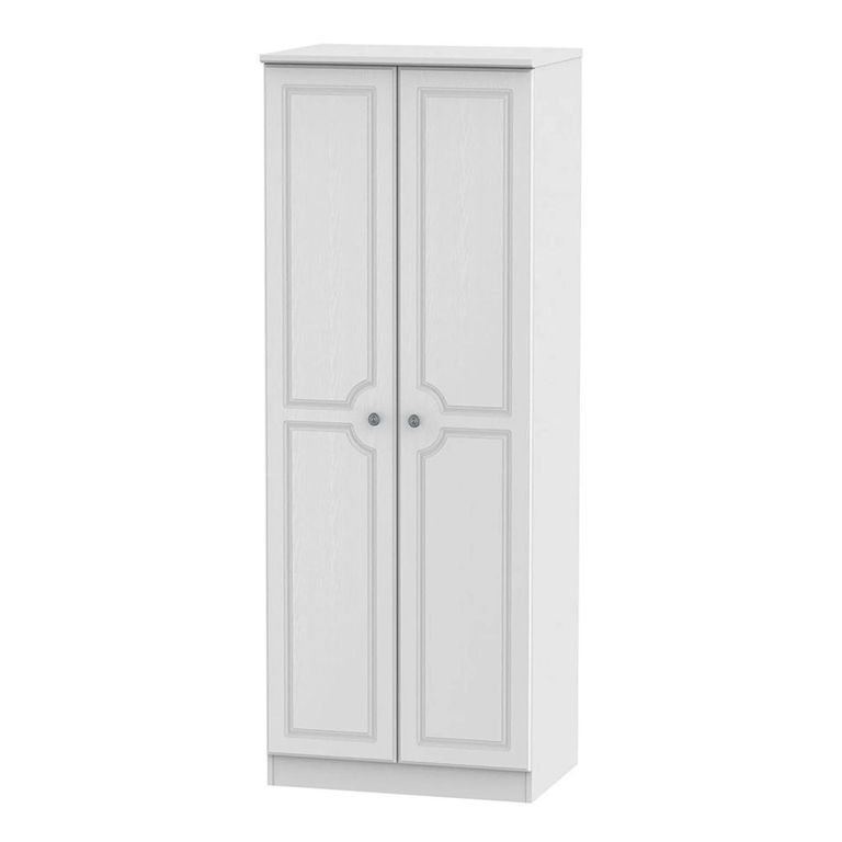 Pembroke White 2 Door Plain Tall Wardrobe