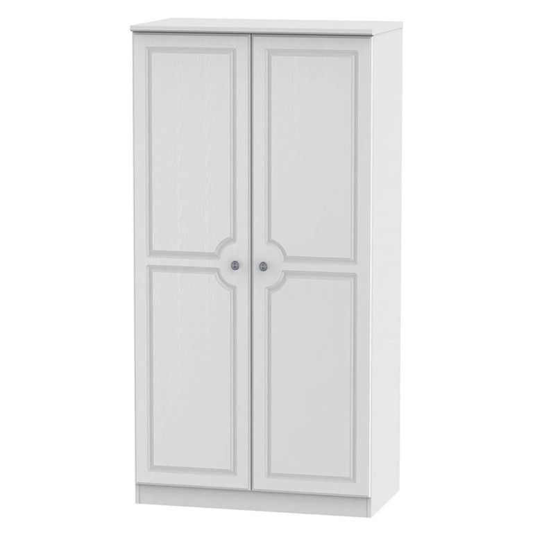 Pembroke White 2 Door Plain Wardrobe - H 182cm