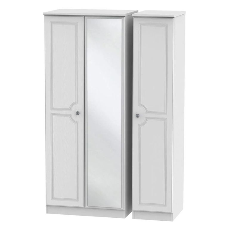 Pembroke White 3 Door Triple Wardrobe - 1 Mirror