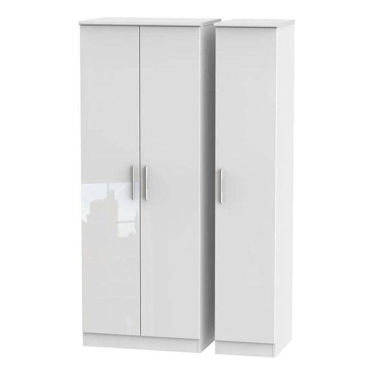 Knightsbridge Wardrobe - 3 Door - Tall - Triple - White Gloss