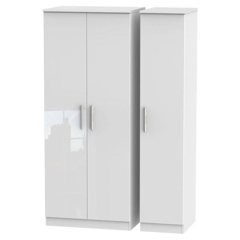 Knightsbridge Wardrobe - 3 Door - Triple - White Gloss