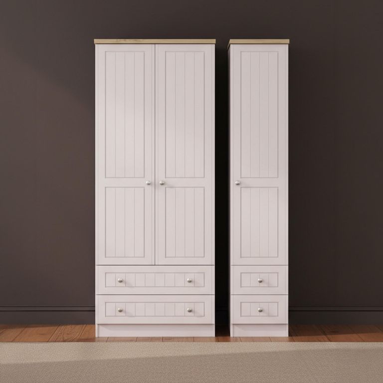 Vienna Wardrobe - 3 Door - 4 Drawers - Tall - Triple - Cashmere