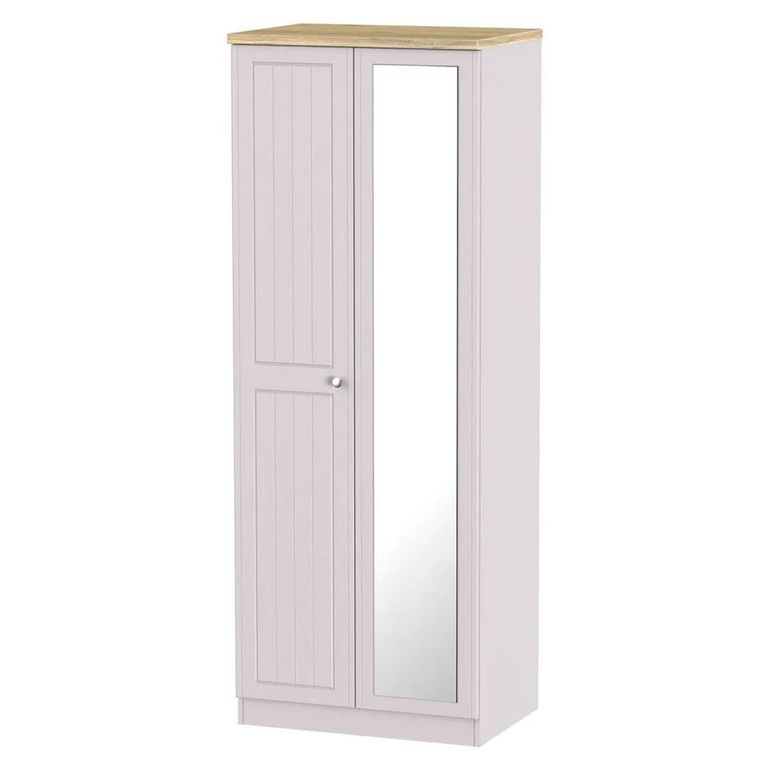Vienna Wardrobe - 2 Door - 1 Mirror - Tall - Cashmere
