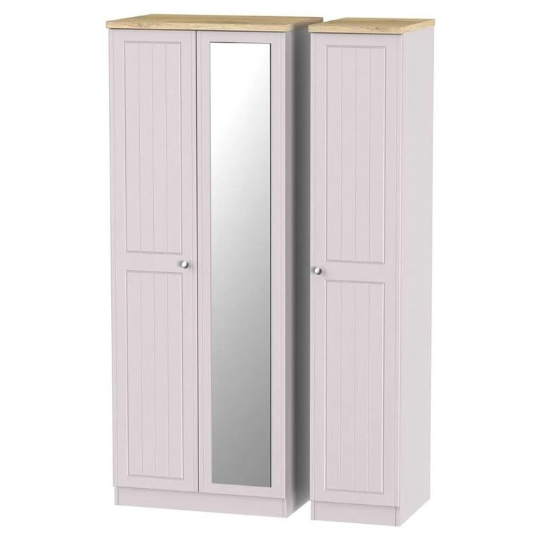 Vienna Wardrobe - 3 Door - 1 Mirror - Tall - Triple - Cashmere